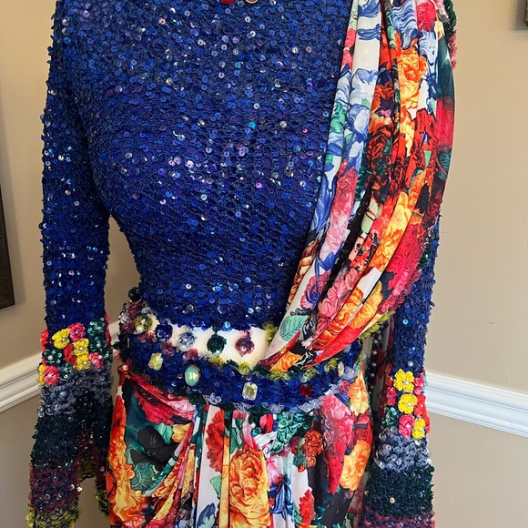 Beautiful pre-draped lehenga saree Indian India Hindu wedding Sangeet sari - Picture 2 of 9